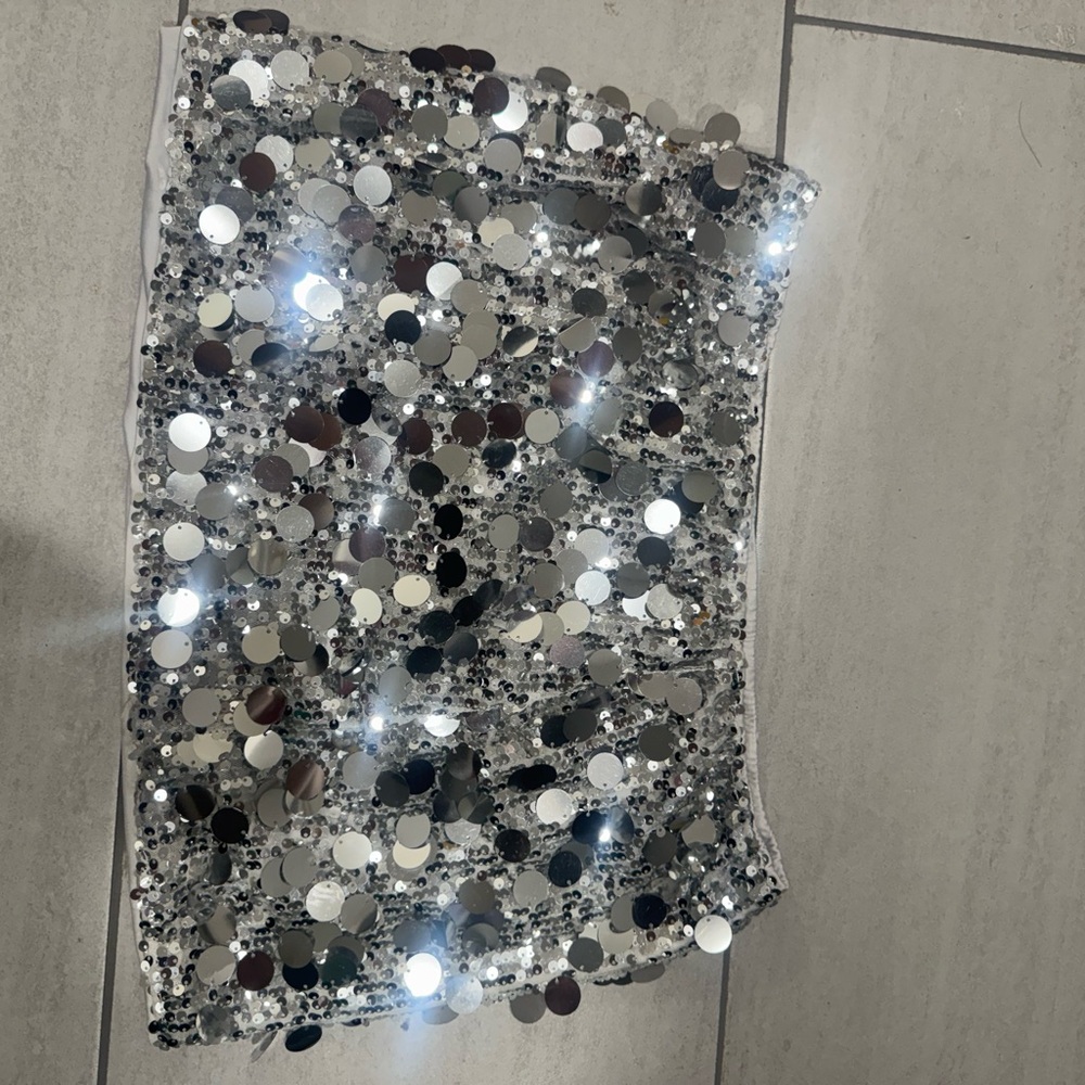 Silver Sequin Skirt